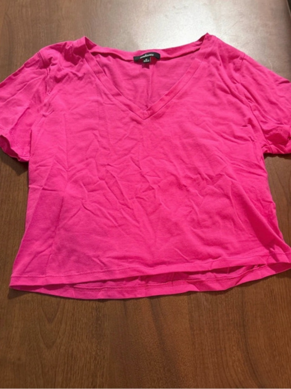 Bright Pink V-Neck Women's Crop Top